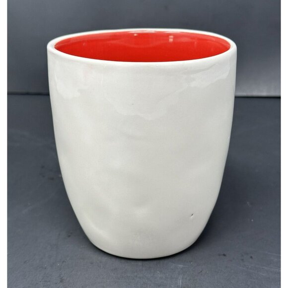 RAE DUNN FALALA White Coffee Mug Stem Font Red Interior 20 oz Christmas Magenta - Picture 4 of 8